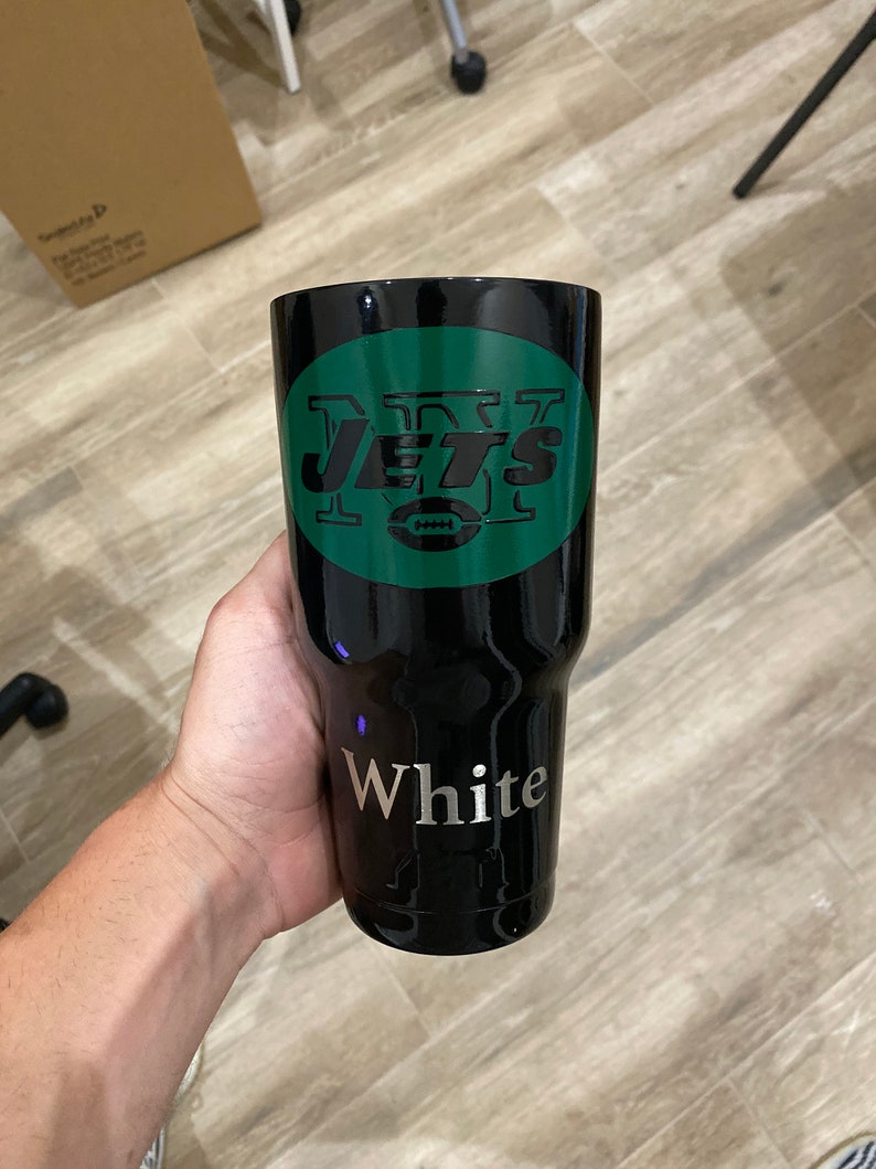 New York Jets Powdercoated Yeti Tumbler Free Personilization Etsy