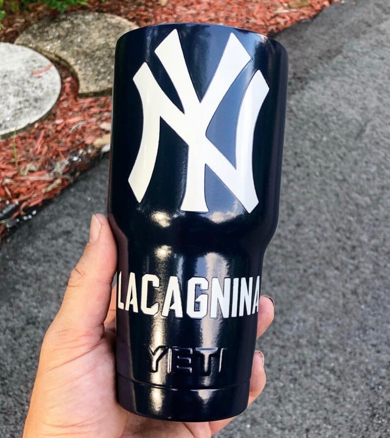 New York Yankees Powdercoated Yeti Tumbler Free Etsy