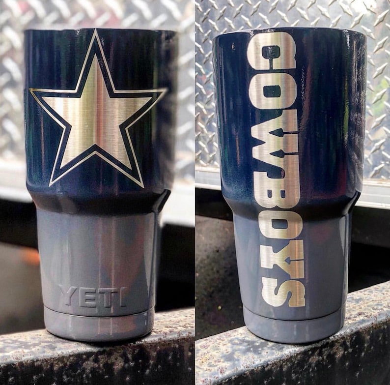 Dallas Cowboys Powdercoated Yeti Tumbler Free Etsy