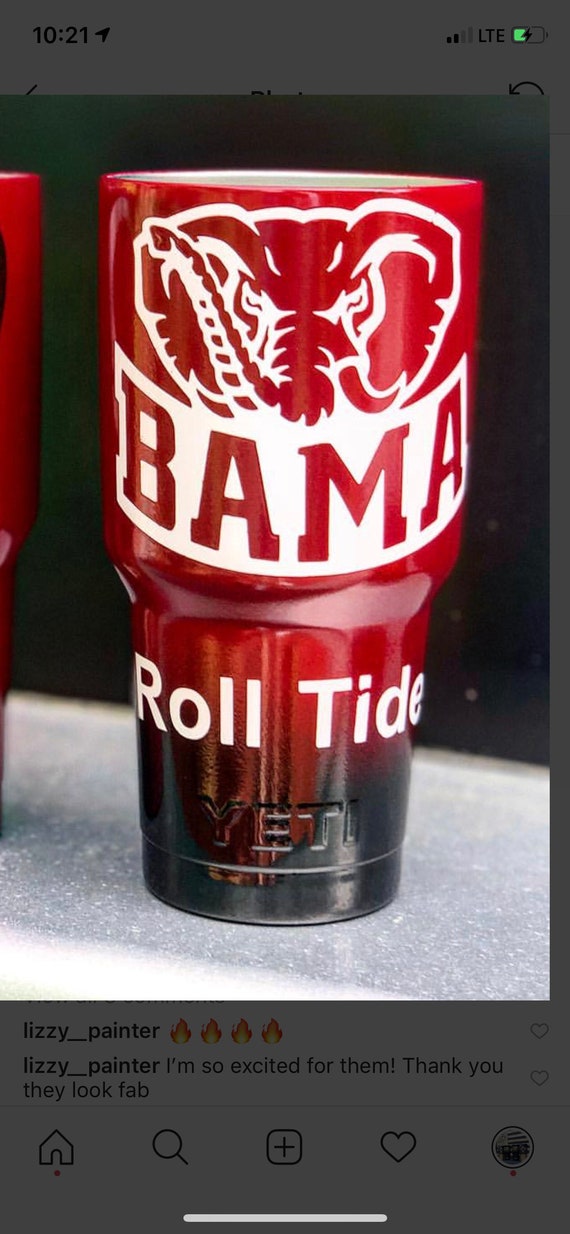 Alabama Bama Powdercoated Yeti Tumbler, Free Personilization!