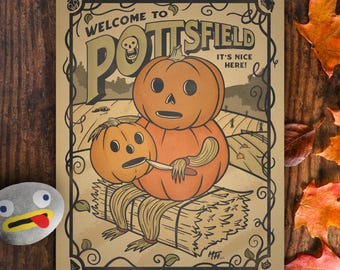 Over the Garden Wall Pottsfield Poster - Wall Art Print by Mark T. Hardin