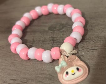 My Melody Sanrio Beaded Kandi Bracelet