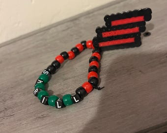 Skrillex Beaded Kandi Bracelet with Perler