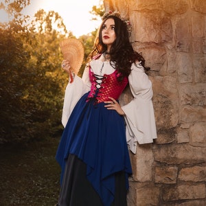 Reminisce Romani Cosplay Renaissance Faire  Medieval Wench Fortune Teller Gypsy  4-Piece  Costume