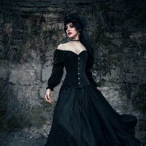 Music Of The Night Gothic Victorian Velvet and Lace Vampire Gown Dress Corset Costume Limited Edition image 1