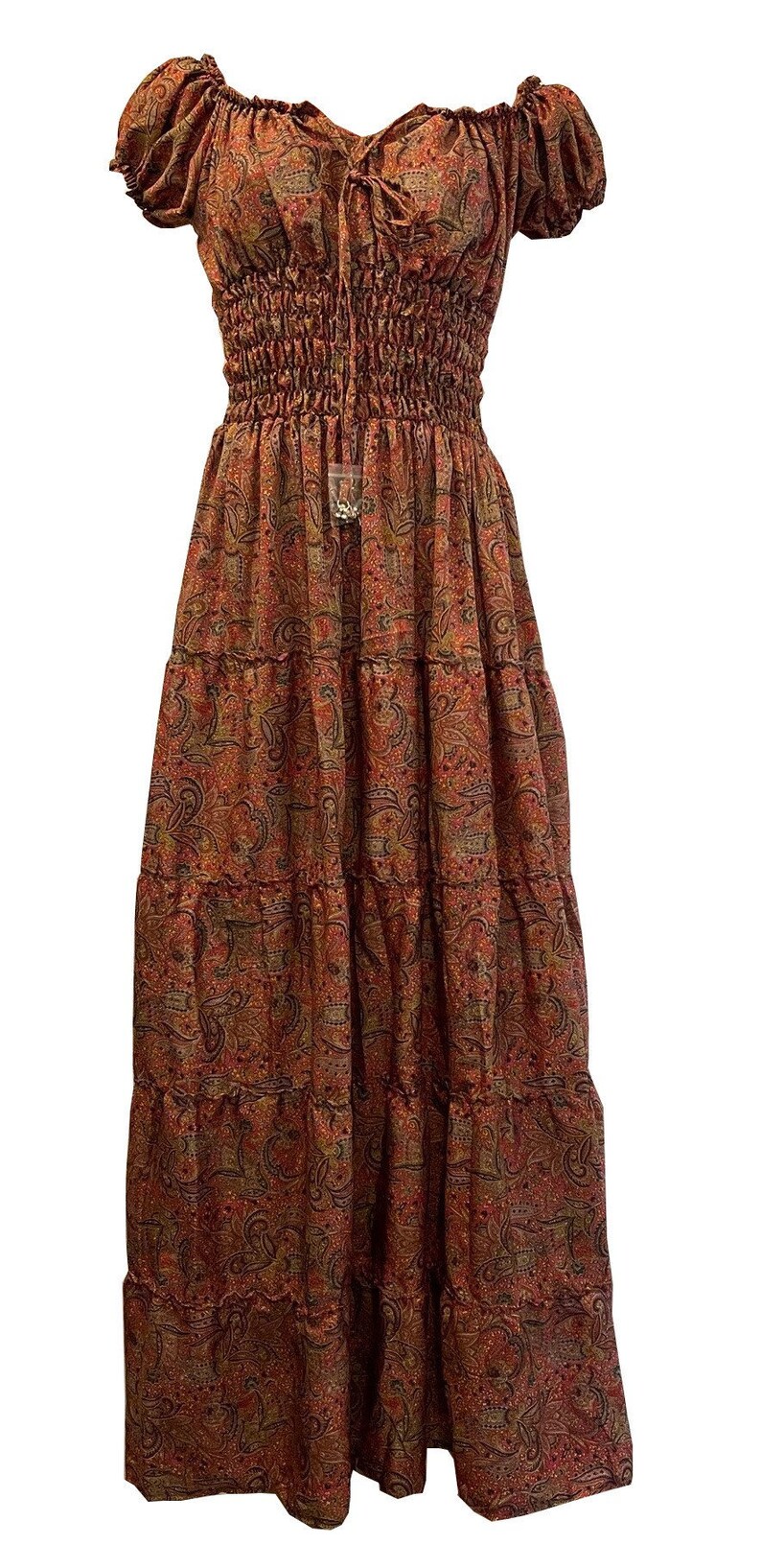 Bohemian Dress Renaissance Peasant Gown Cottagecore - Etsy