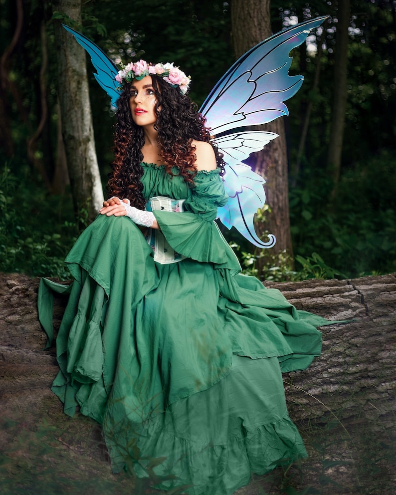 Reminisce The Lady Of The Lake Womens Renaissance Fairy Costume Ren Faire Medieval Fantasy Dress and Corset image 1