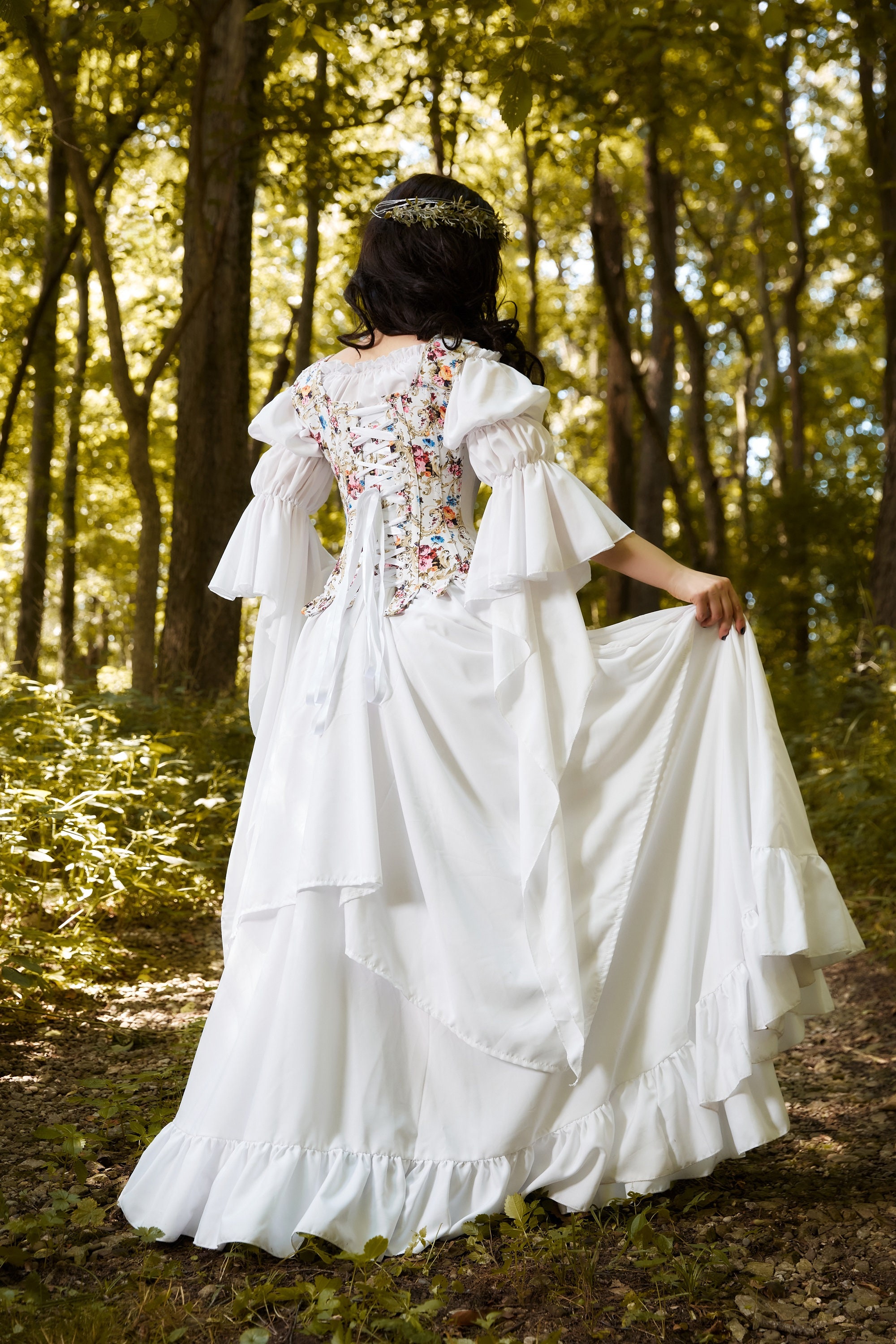 Reminisce the Forest Fairy Womens Renaissance Beige Costume Ren