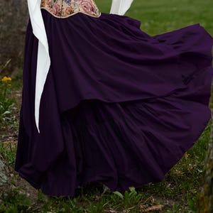 Women Renaissance Plum  2 Skirts Set - Ren Fair Medieval Fantasy Cosplay - Drawstring Waist- The Forest Fairy Reminisce Brand