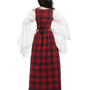 Reminisce Scottish Highlands Renaissance 2 Piece Plaid Costume Dress and Chemise Set image 8