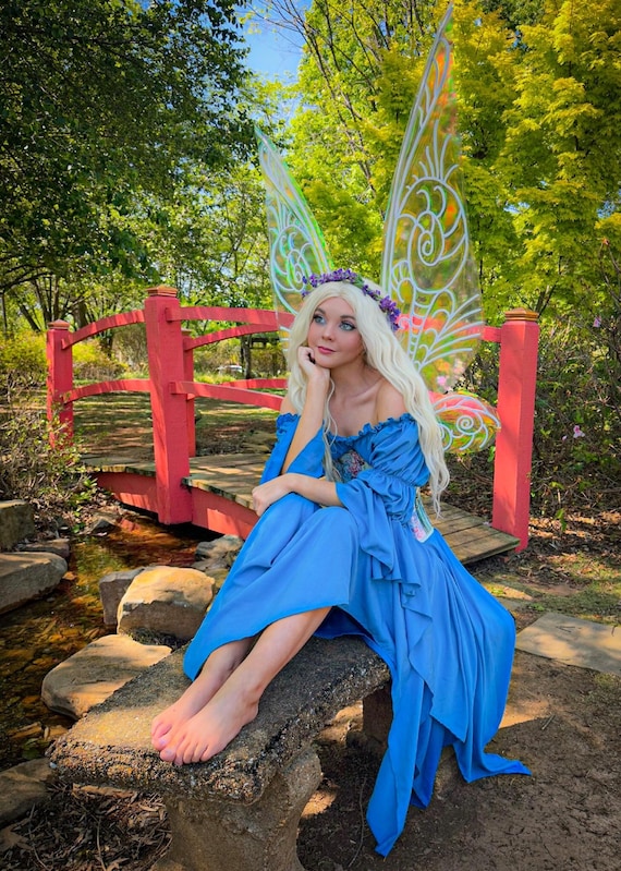 Fantasy Fairy Costume Corset Dress - Ren Faire Cosplay - Flowing Sleeves off- shoulder Chemise Fantasy Fairy Costume Corset Dress - Ren Faire Cosplay - Flowing Sleeves off- shoulder Chemise