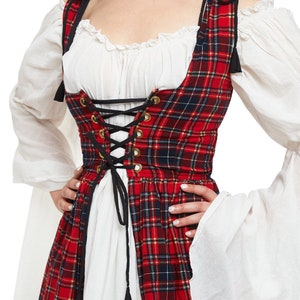 Reminisce Scottish Highlands Renaissance 2 Piece Plaid Costume Dress and Chemise Set image 10