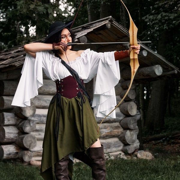 DIE HUNTRESS Renaissance mittelalterliches Cosplay-Kostüm