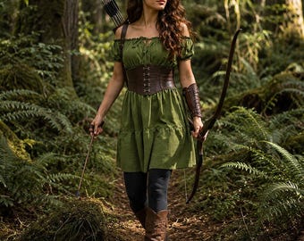 Renaissance Faire Crepe De Chine Peasant Blouse - Cottagecore Style Short Dress