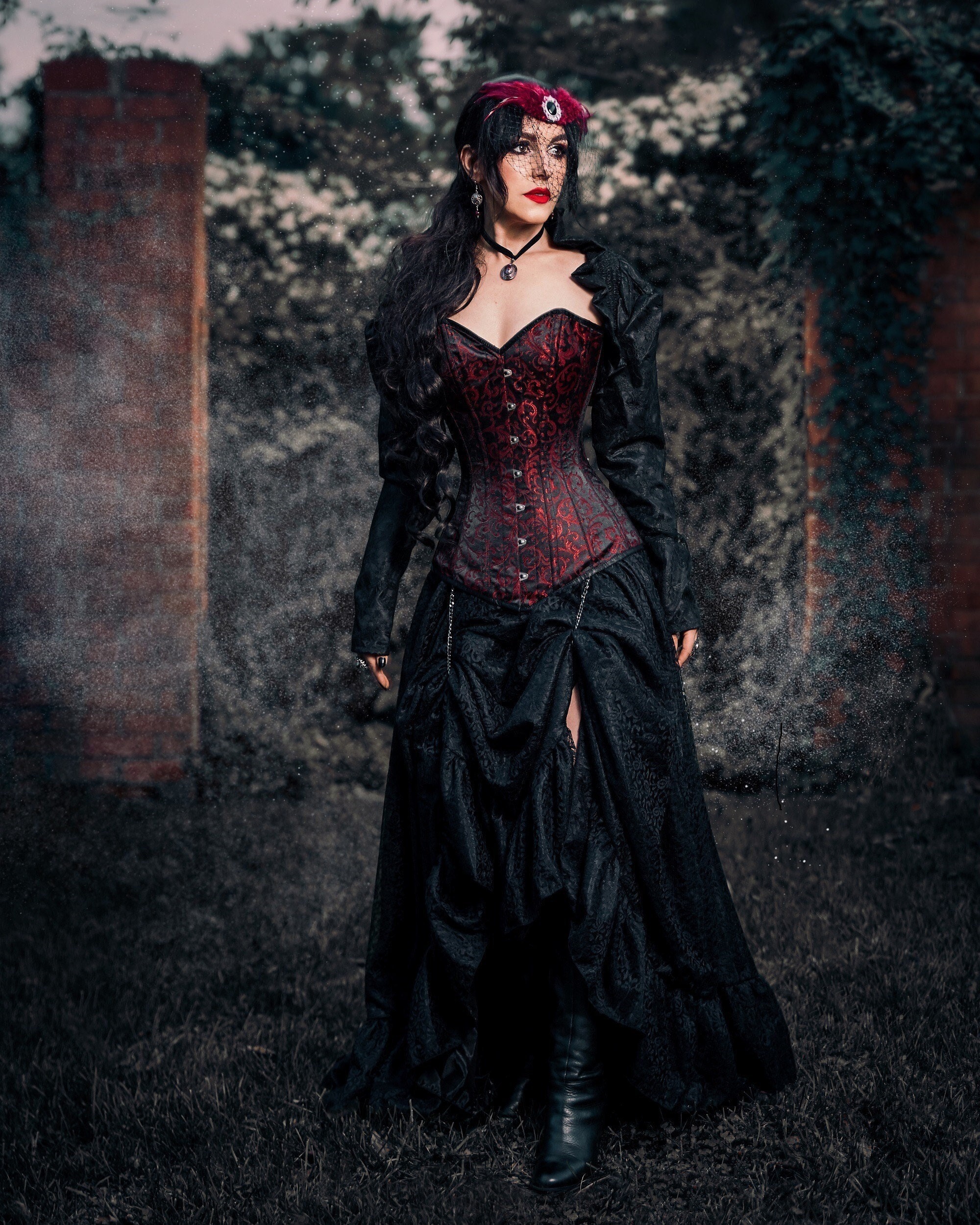 The Masquerade ~ Gothic Victorian Velvet and Lace Vampire Gown Dress Corset  Costume ** Limited Edition ***