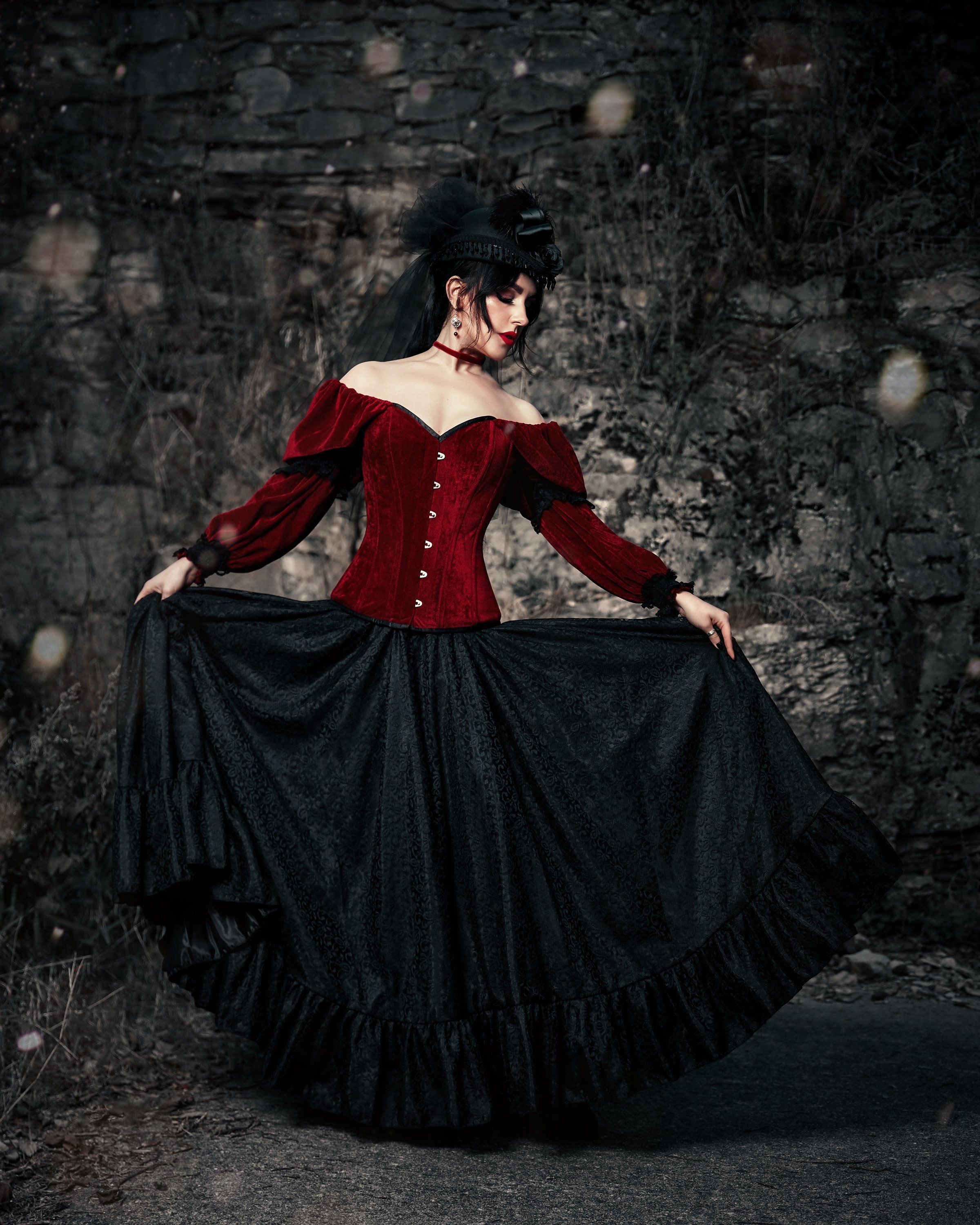 The Masquerade Gothic Victorian Velvet and Lace Vampire Gown