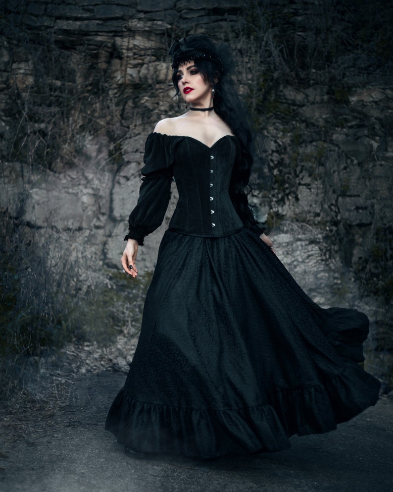 Music Of The Night Gothic Victorian Velvet and Lace Vampire Gown Dress Corset Costume Limited Edition image 1