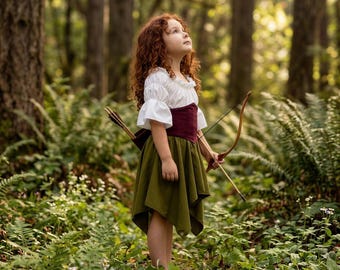Ren Faire Kids Dress – Cosplay costume "The Huntress" - Forest Fairy - Mommy and Me Match