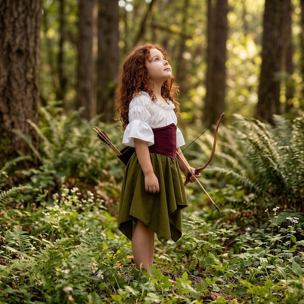 Girl's Huntress Costume – Ren Faire Fantasy Dress, Forest Fairy Outfit