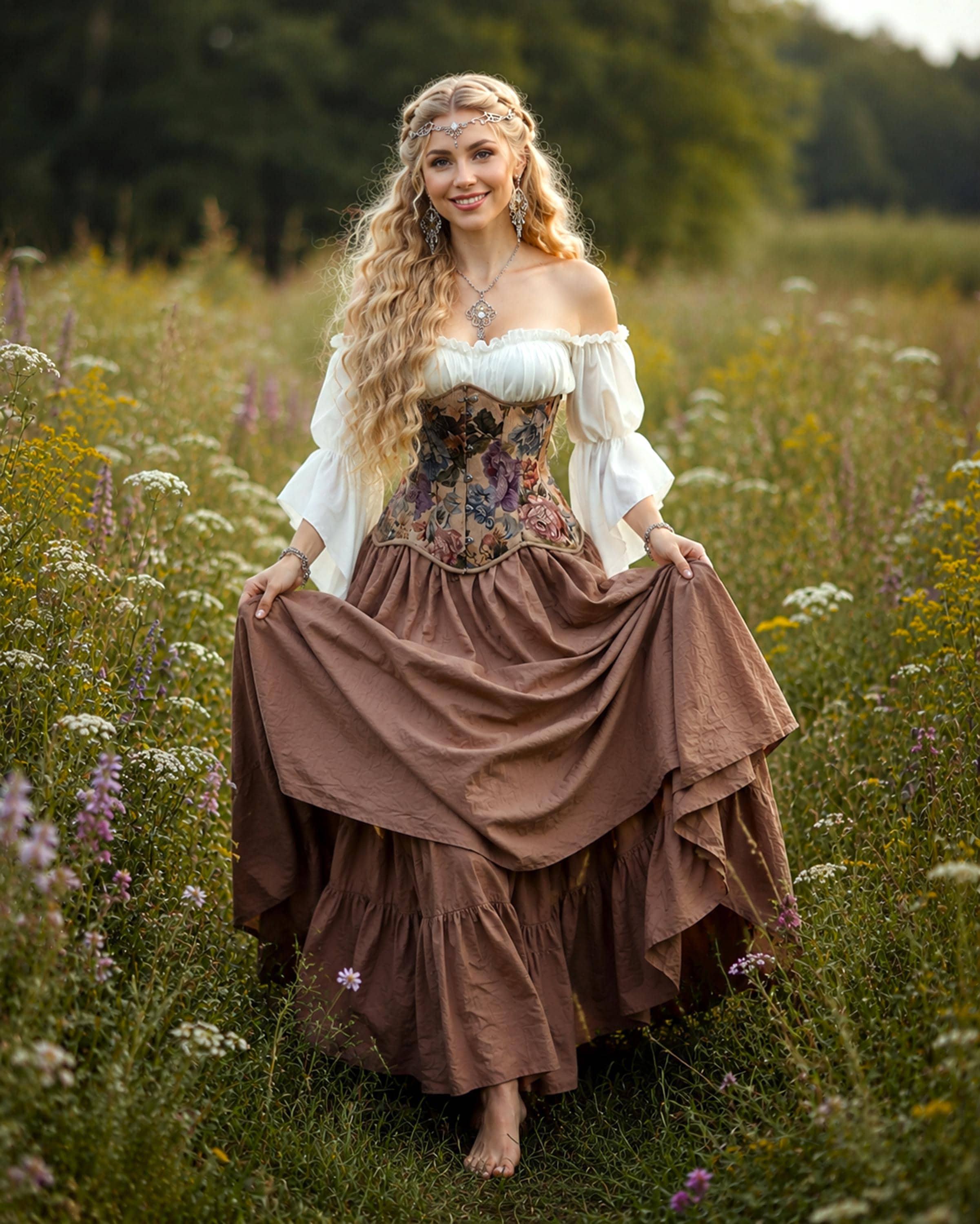 beige medieval dress Renaissance Chemise inviting you to explore whsale25 Buy DAPHNE EMBROIDERED MAXI Shoe size:36