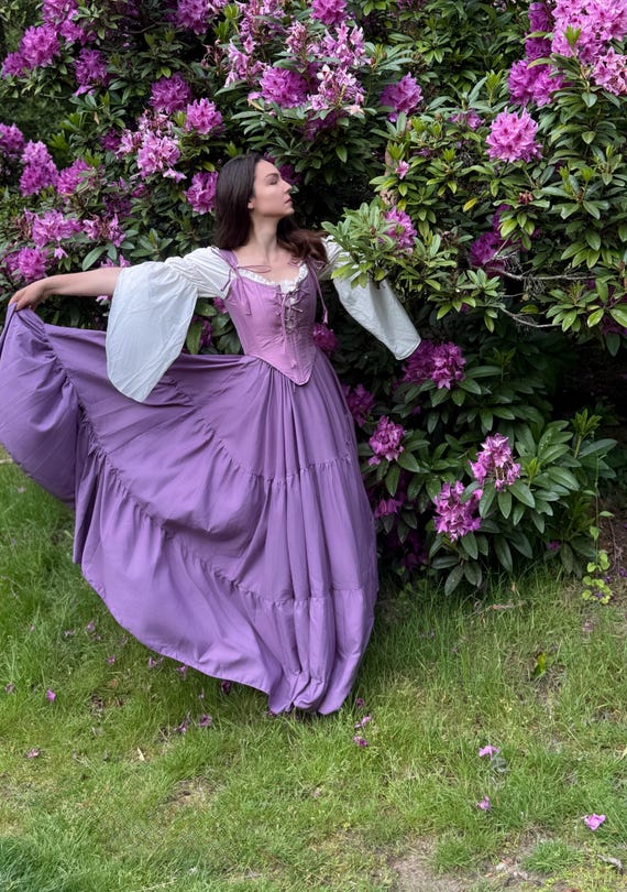 lilac off the shoulder dress medieval Lilac Renaissance Dress