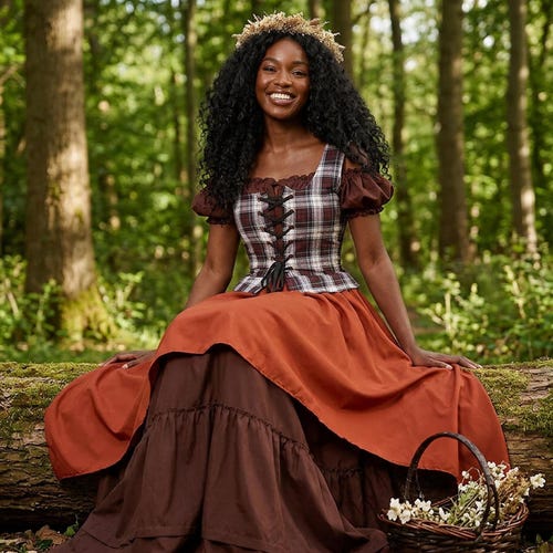 Renaissance Fair Browns Tartan Bodice Corset Dress - Ren Faire Scottish  Celtic Layered Costume - Etsy