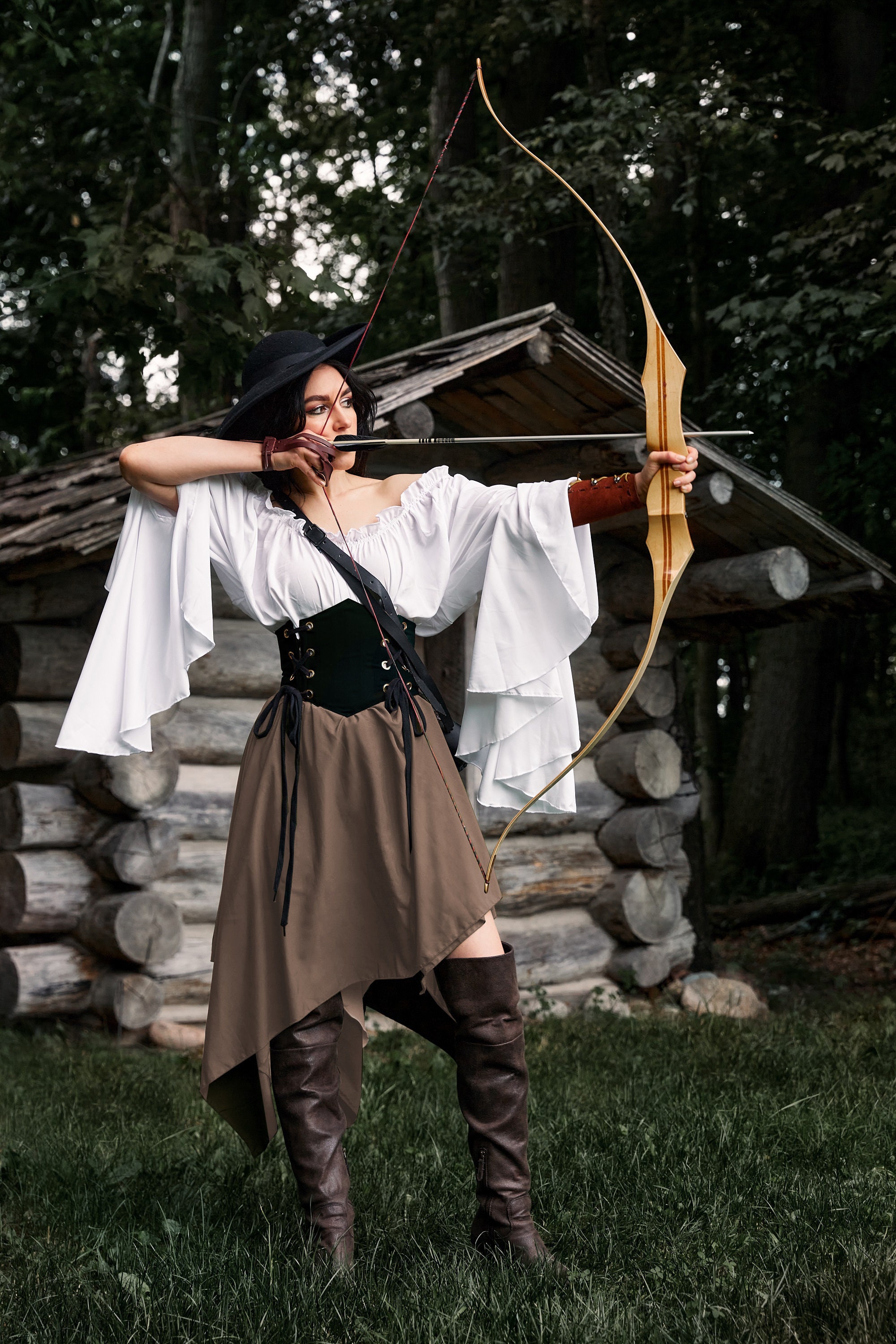 Medieval female shop archer costume