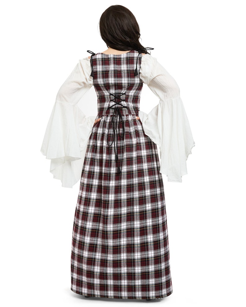 Reminisce Scottish Highlands Renaissance 2 Piece Plaid Costume Dress and Chemise Set image 3