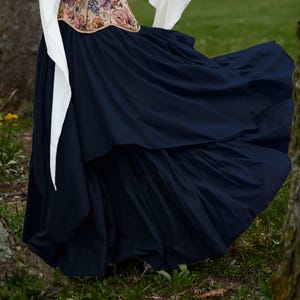 Women Renaissance Indigo  2 Skirts Set - Ren Fair Medieval Fantasy Cosplay - Drawstring Waist- The Forest Fairy Reminisce Brand