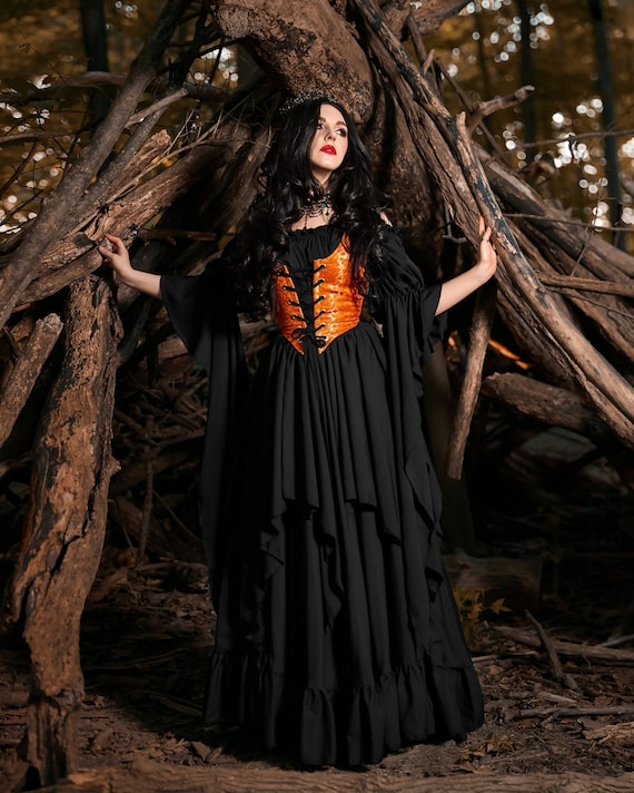 Renaissance Women s Costume Medieval Dress Sorceress Fantasy Brocade Bodice 3 Piece Witch Cosplay Reminisce Brand Etsy