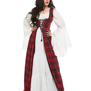 Reminisce Scottish Highlands Renaissance 2 Piece Plaid Costume Dress and Chemise Set image 7