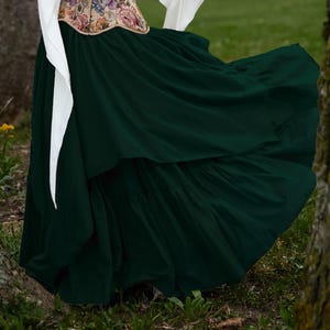 Women Renaissance Jade  2 Skirts Set - Ren Fair Medieval Fantasy Cosplay - Drawstring Waist- The Forest Fairy Reminisce Brand