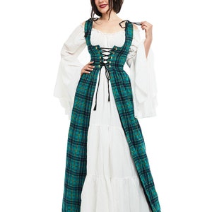 Reminisce Scottish Highlands Renaissance 2 Piece Plaid Costume Dress and Chemise Set image 6