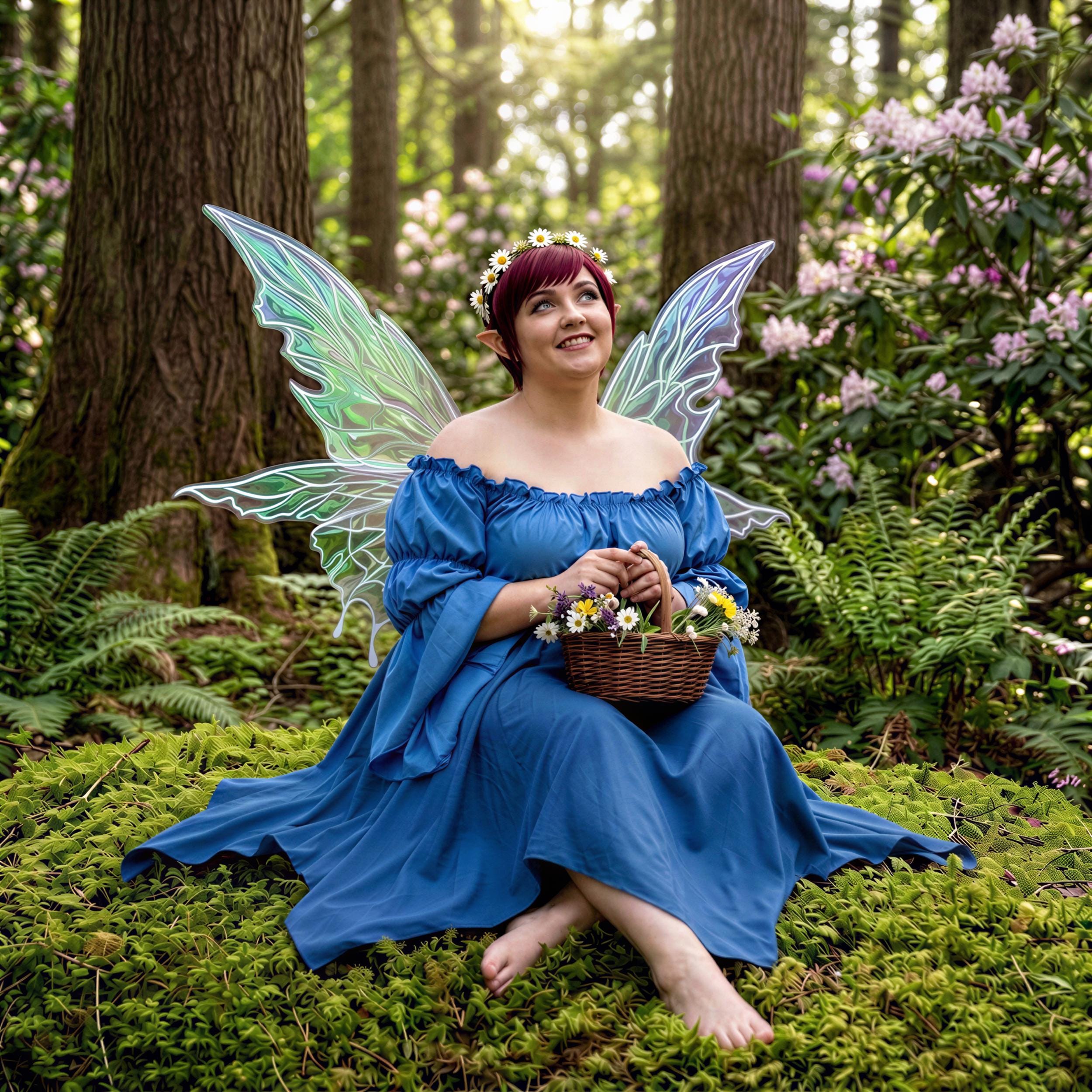 Fantasy Fairy Costume Corset Dress - Ren Faire Cosplay - Flowing Sleeves off- shoulder Chemise