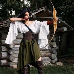 Renaissance Faire 3 Piece Layered Costume - Ren Faire Huntress Dress