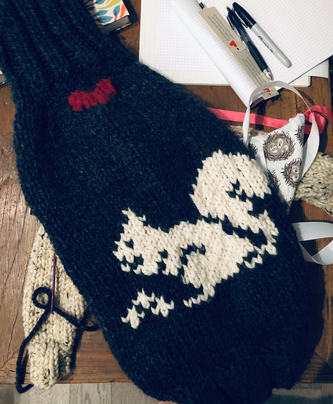 Dog Sweater Squirrels Chunky Handknit XSL Etsy