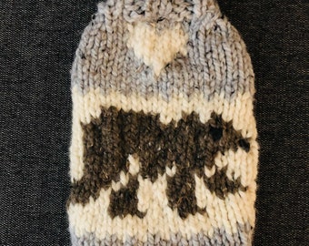 bear west coast dog sweater chunky handknit S - L