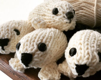 Baby Seal handknit soft toy for little ones and sea life lovers