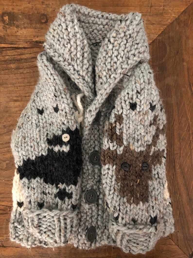 Dog sweater squirrels chunky handknit XSL Etsy