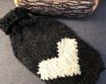 chunky handknit dog sweater big heart XS-L