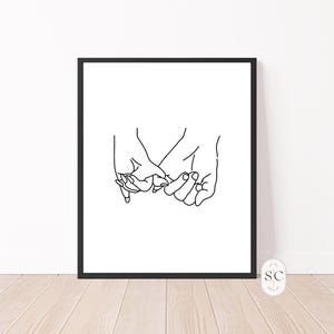 Pinky Promise Line Art - Wall Art Print