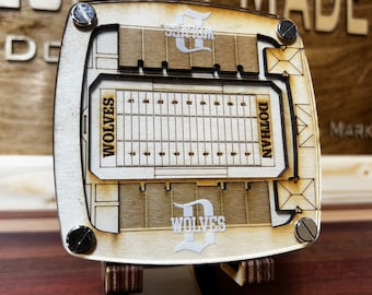 Rip Hewes football stadium coaster for the Dothan Wolves