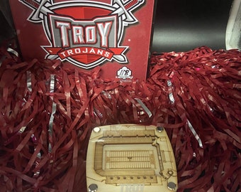 Troy Trojans  football stadium coaster.  Licensed 3d layered