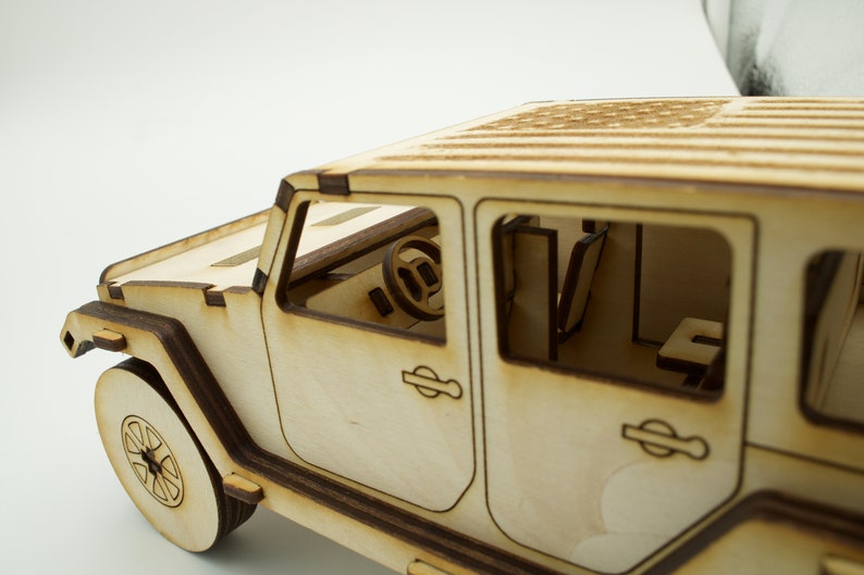 4 Door Jeep Laser Cut Model 3mm Wood. Etsy