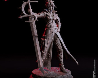 FIERCE SWORDSMAN / big sword / dnd unpainted mini