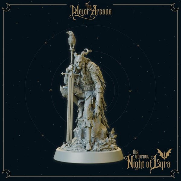 Tiefling Silent Knight / DND unpainted mini