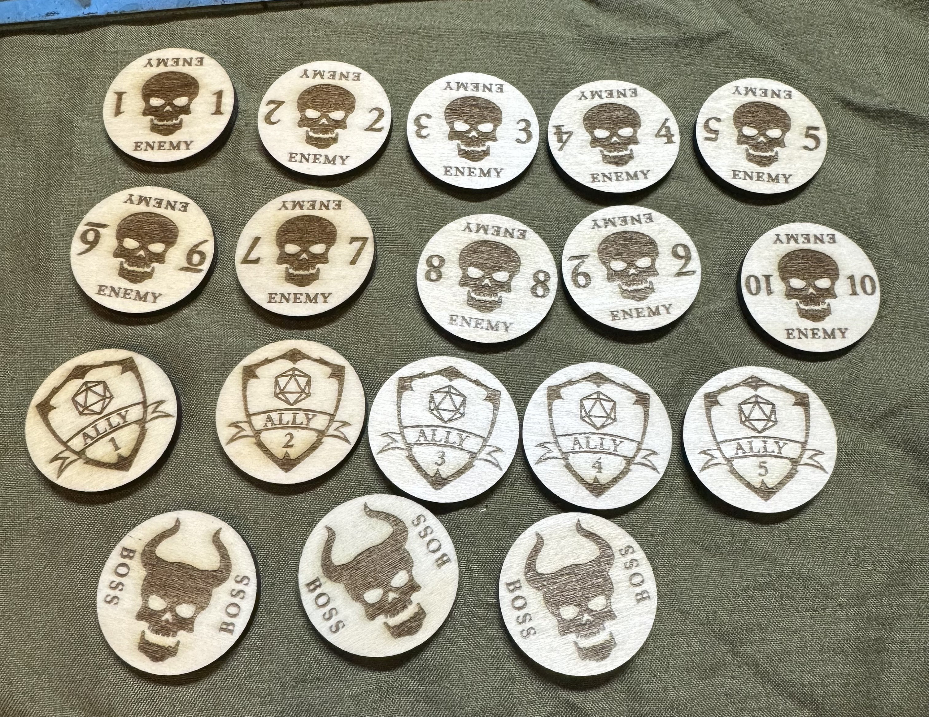 Enemy Tracker Tokens DND 1 inch