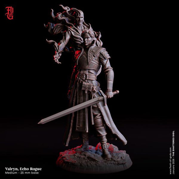 Male Echo Knight Rogue / dnd unpainted mini