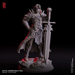 Man Paladin Knight / Dnd, ongeverfd mini