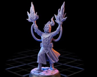 Fire flame ghoul / DnD unpainted mini
